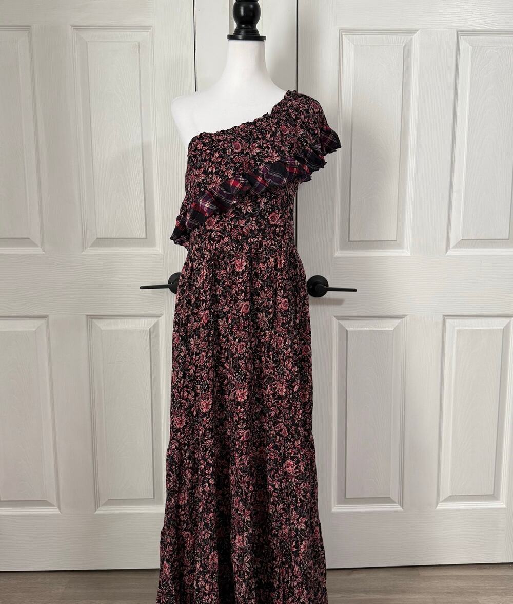 Free People Women's What About Love Floral One Shoulder Maxi Dress Size Large